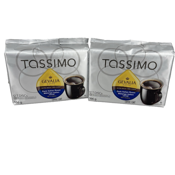 Gevalia Tassimo Dark Italian Roast Extra Bold Roast Coffee 12 T Discs 2 Packs - Picture 1 of 7